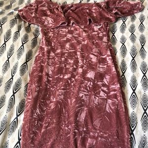 Pink velvet dress